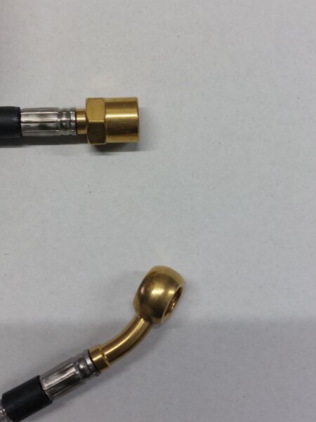 remleiding 370mm M10x1 binnendraad/banjo-oog gebogen