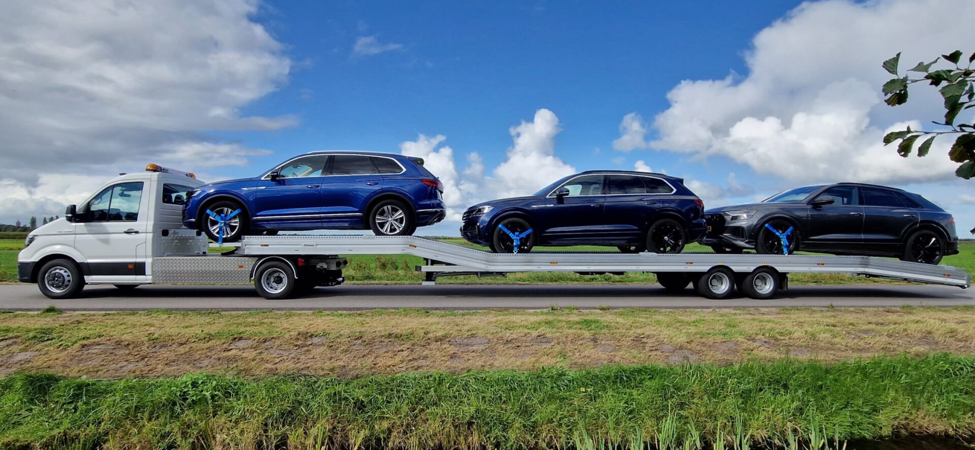 MAN 5.160 met 13,82m Auto oplegger 3 terreinwagen lz