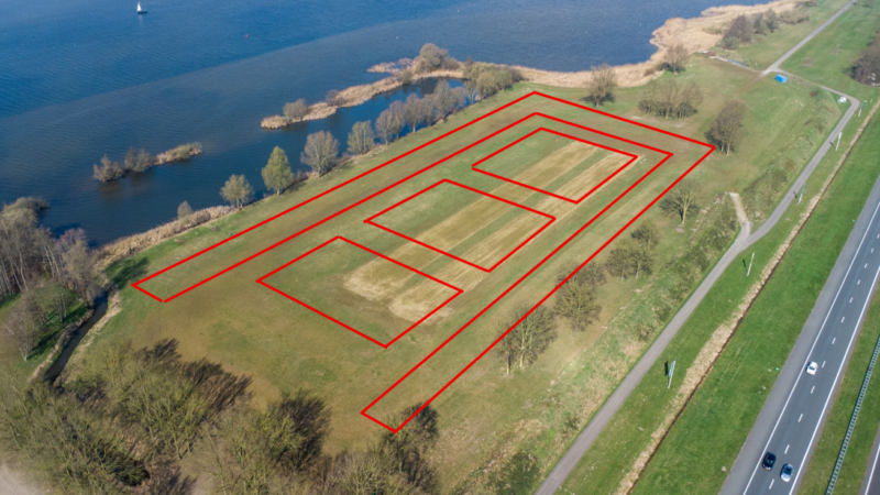 Strand Nulde luchtfoto met stand