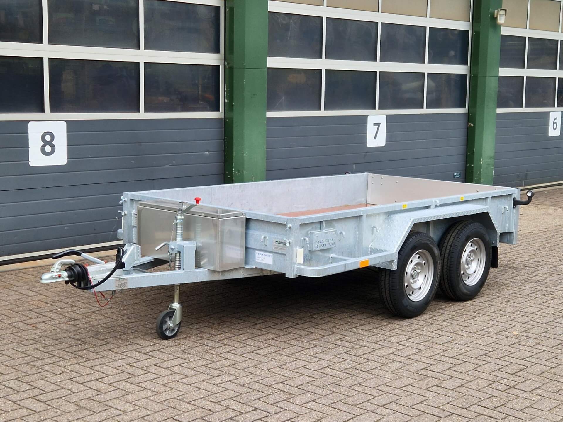 Tandem dieplader 3x1,57m met RVS kist lv 2