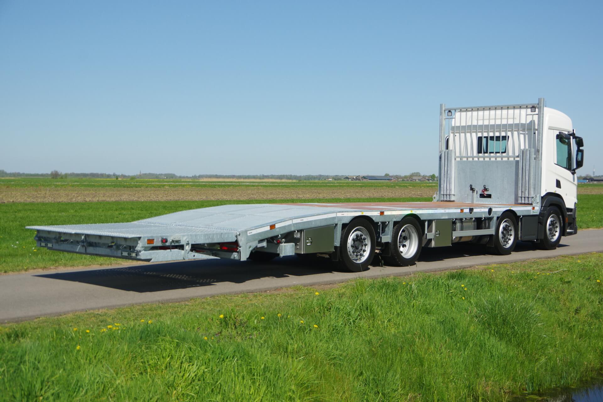 Veldhuizen SCANIA Oprijwagen 4-as 123-Machineverhuur verlengklep ra 3