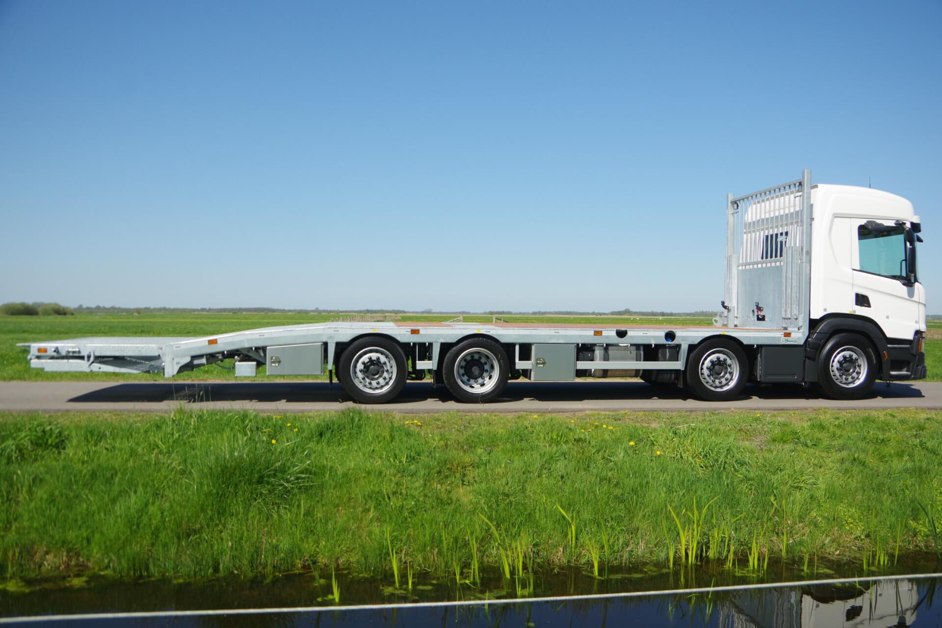 Veldhuizen SCANIA Oprijwagen 4-as 123-Machineverhuur verlengklep rz 1
